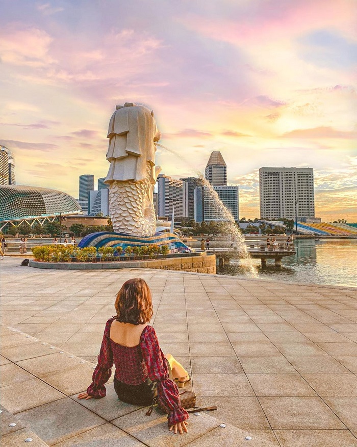 Check in singapore, Merlion